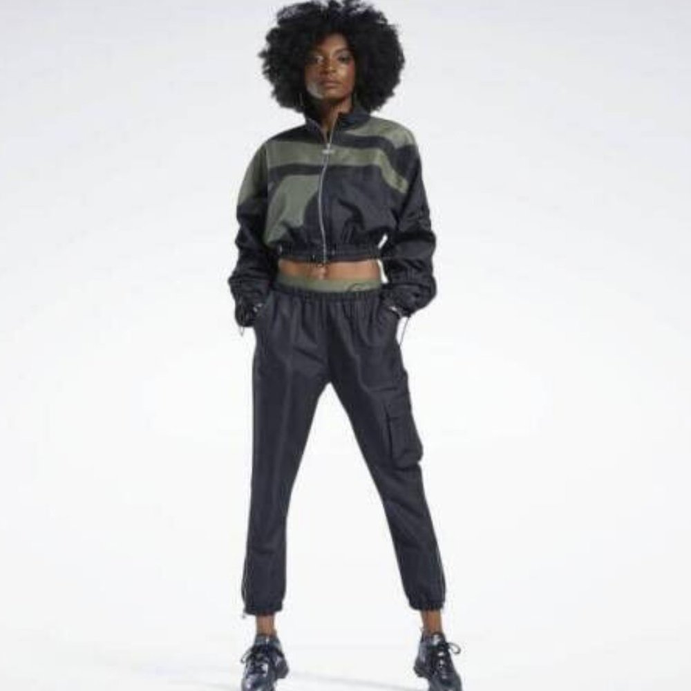 Reebok Cardi B Pants Womens Work Out Jogger Pants Black HA2708